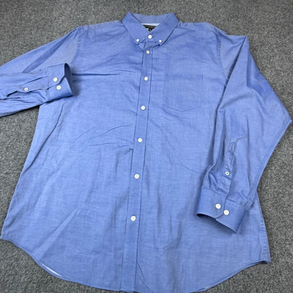 Banana Republic Soft Wash Mens Size XL Blue Button Down Long Sleeve Shirt Pocket